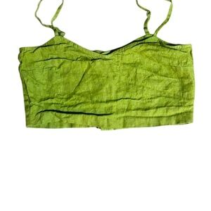 Paloma Wool Top Linen Green Size S 4/6 Cropped Tank Top